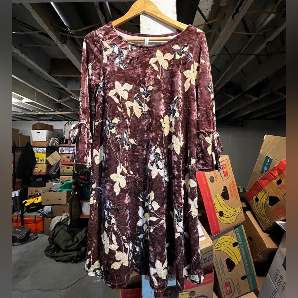 Velvet Flower Dress - Picture 2 of 6